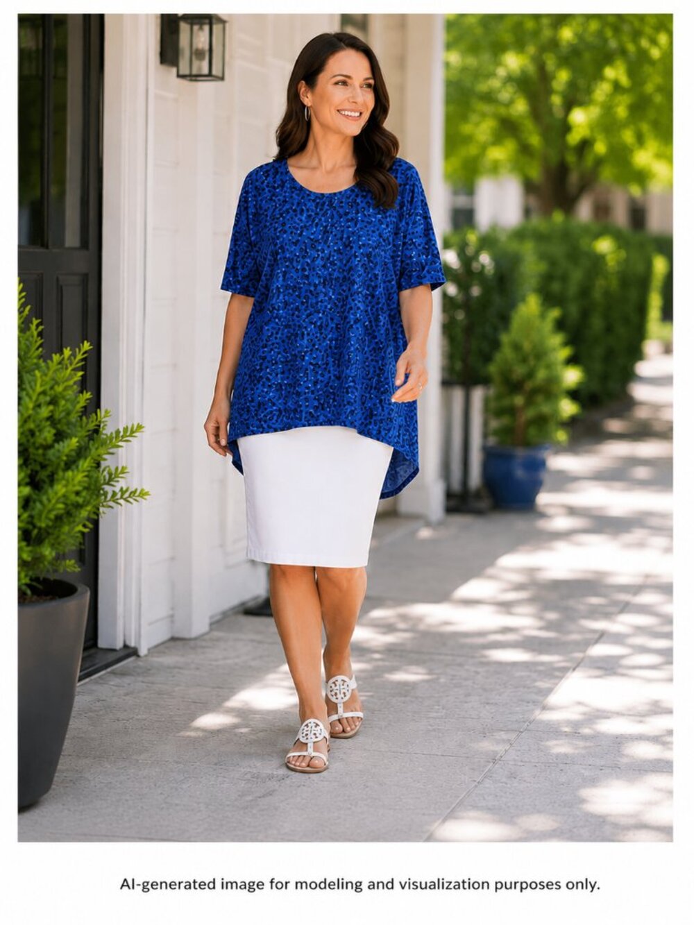 LuLaRoe Irma Tunic Top Blue Abstract Print Size XXS